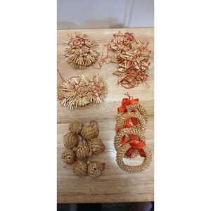 Nordic Straw Christmas Ornaments Scandinavian XMas Decorations Set of 52 IKEA